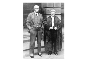 Photograph of Arthur Conan Doyle with Craigie Aitchison KC